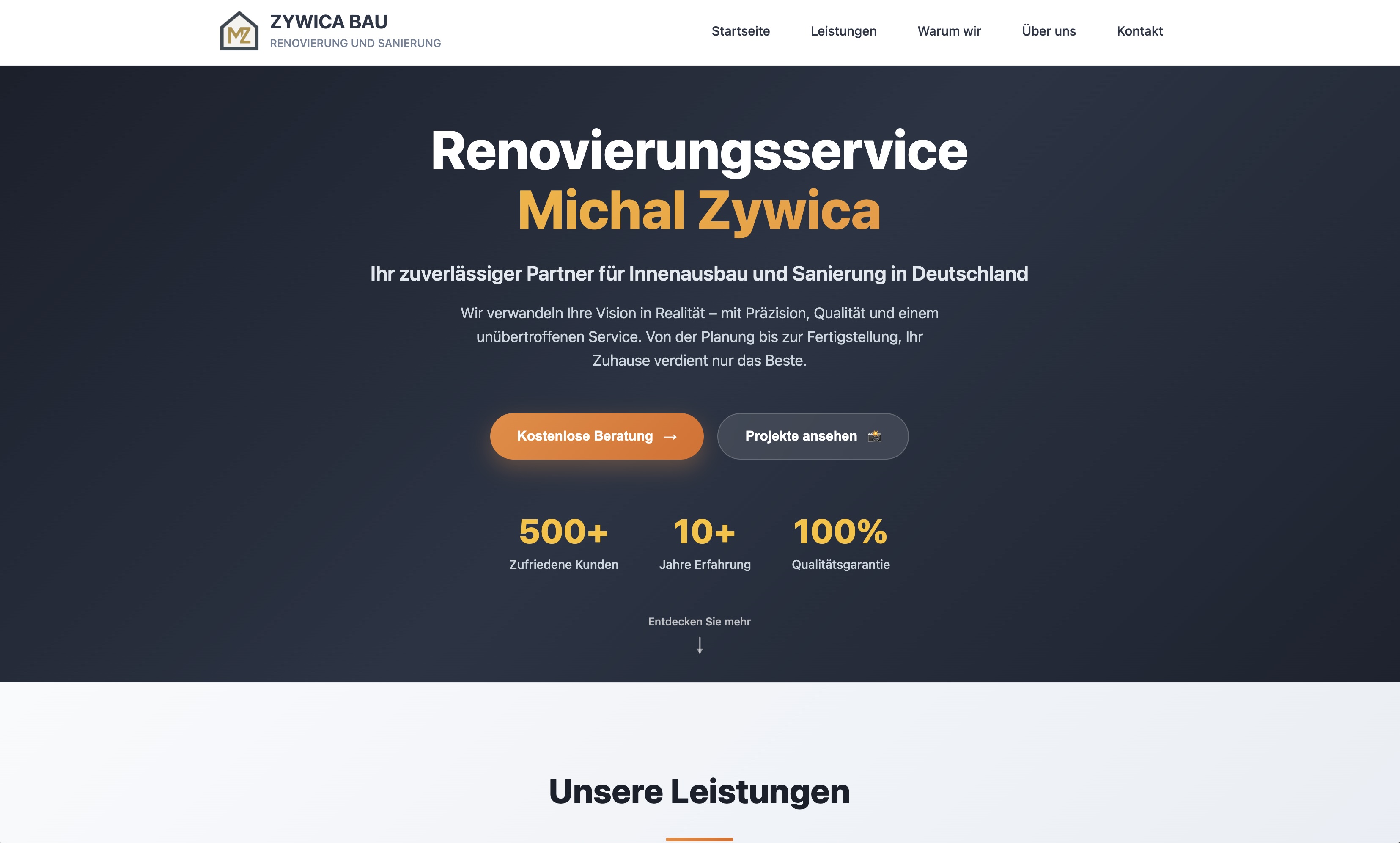 Zywica Bau Website Screenshot